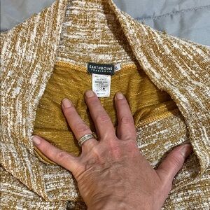 Earthbound Mustard and Cream Knit Sweater boho pants